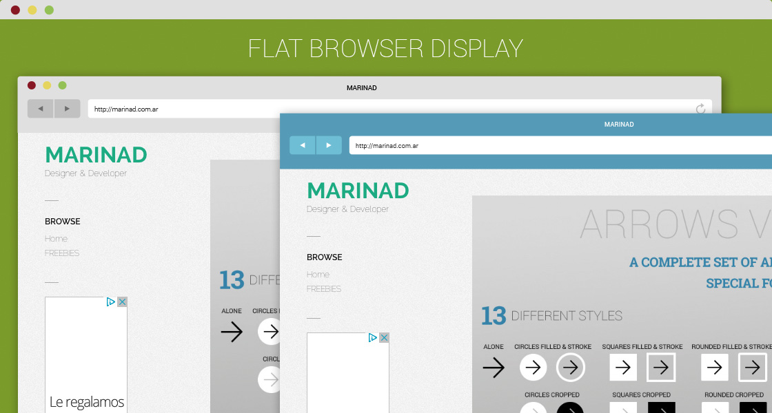 Flat Browser Display Mockup