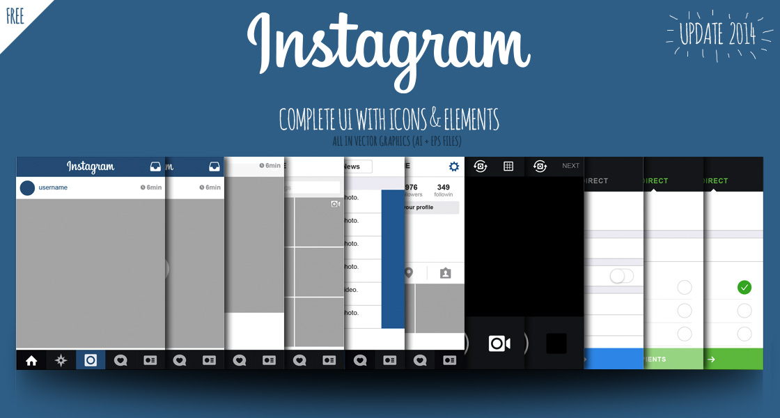 FREE Instagram Vector UI iOS7 2014