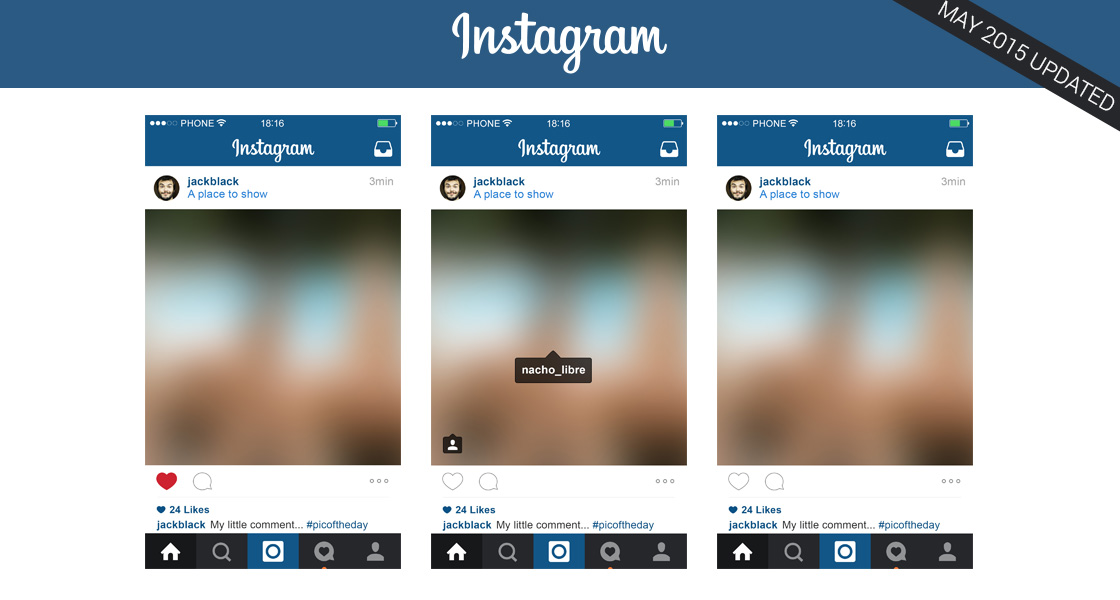 FREE Instagram Home Layout UI PSD May 2015