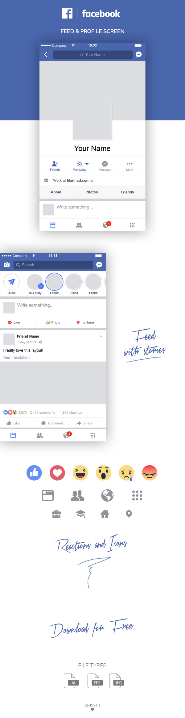 facebook layout vector free