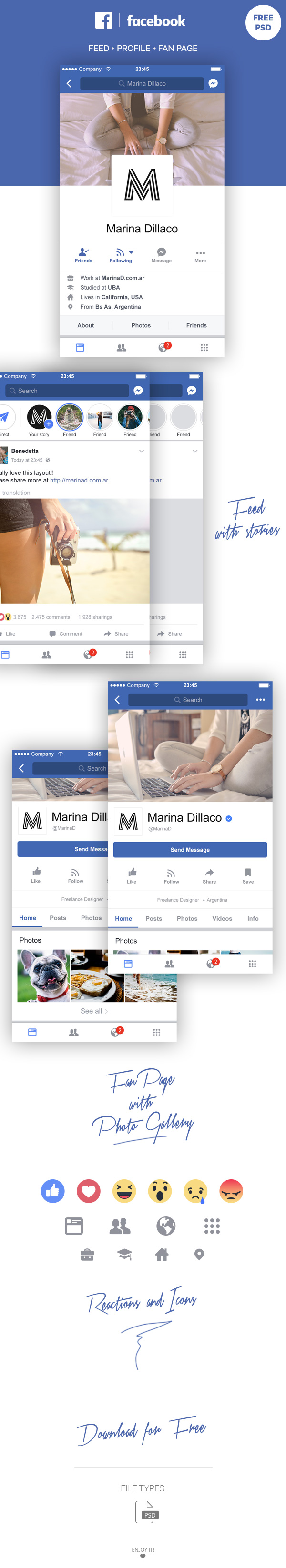 facebook mobile ui psd download