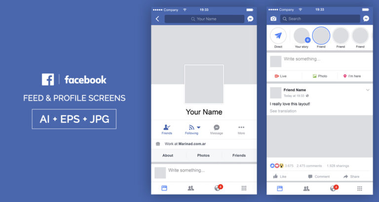 facebook free layout vector download