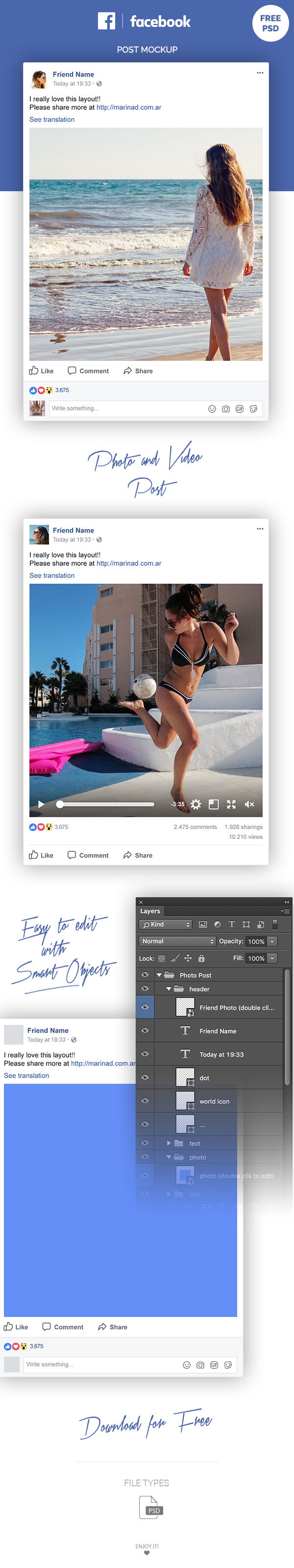 facebook post mockup psd