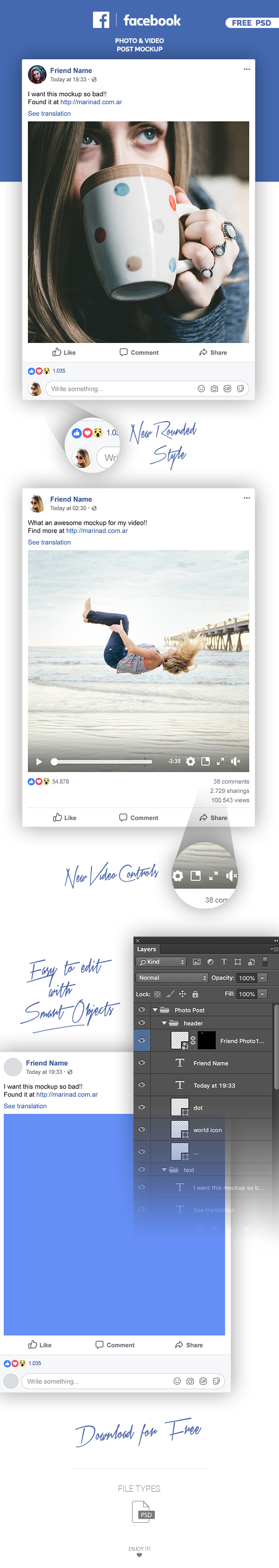 facebook post mockup psd