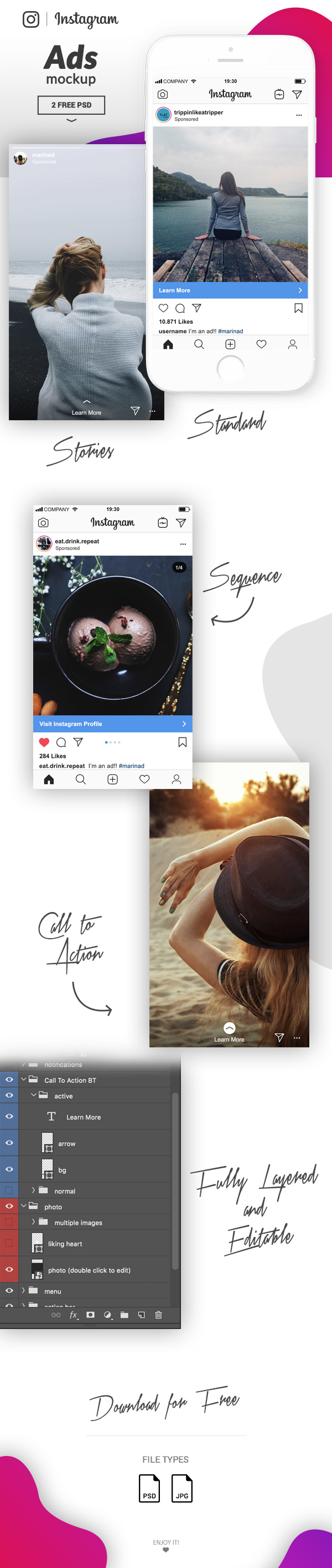 instagram ads mockup ui layout